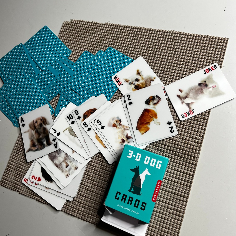 Kikkerlandβ 3-D Dog Playing Cards Poker Size Lenticular Dog Lovers Deck GG40